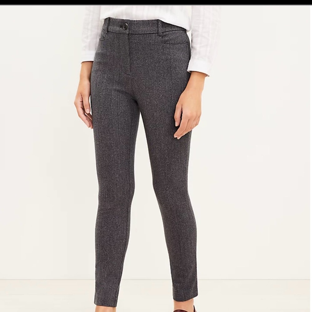 LOFT Textured Gray - Sutton Skinny Pants - Size 6